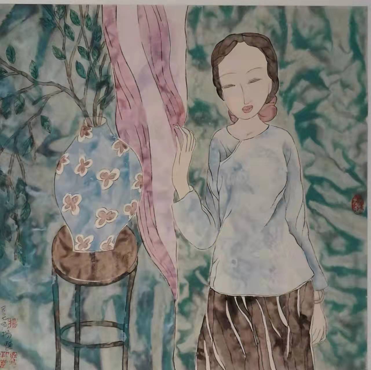 仕女图    吴扬